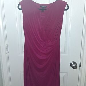 Ralph Lauren Magenta Draped Dress